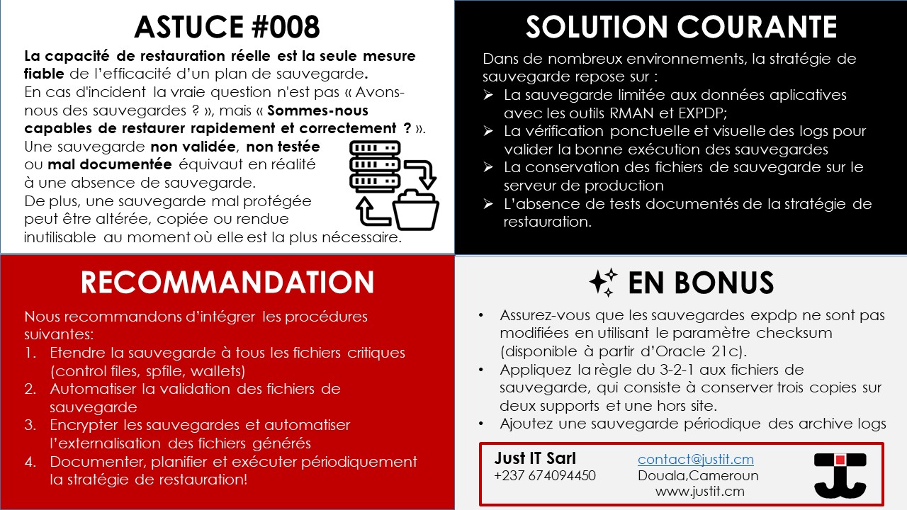 Lire la suite à propos de l’article Astuce #008 : Garantissez une restauration fiable et rapide de vos systèmes